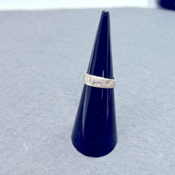 925 Thailand Sterling Silver Footprints Toe Ring Adjustable Size - Picture 3 of 12